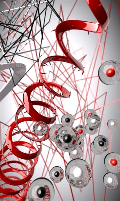 Composition abstraite rouge
